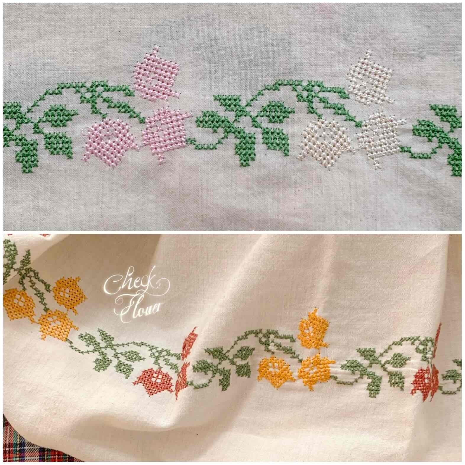 【終了】エスニックフラワー フレンチムード刺繍生地