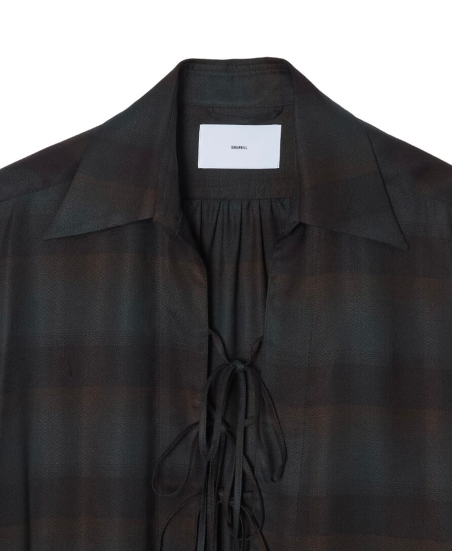 トップス 25AW SUGERHILL PLAID STRING SHIRTS 25AW】SUGARHILL PLAID STRING SHIRTS (DEEP GREEN) 25330505 | IAAAM