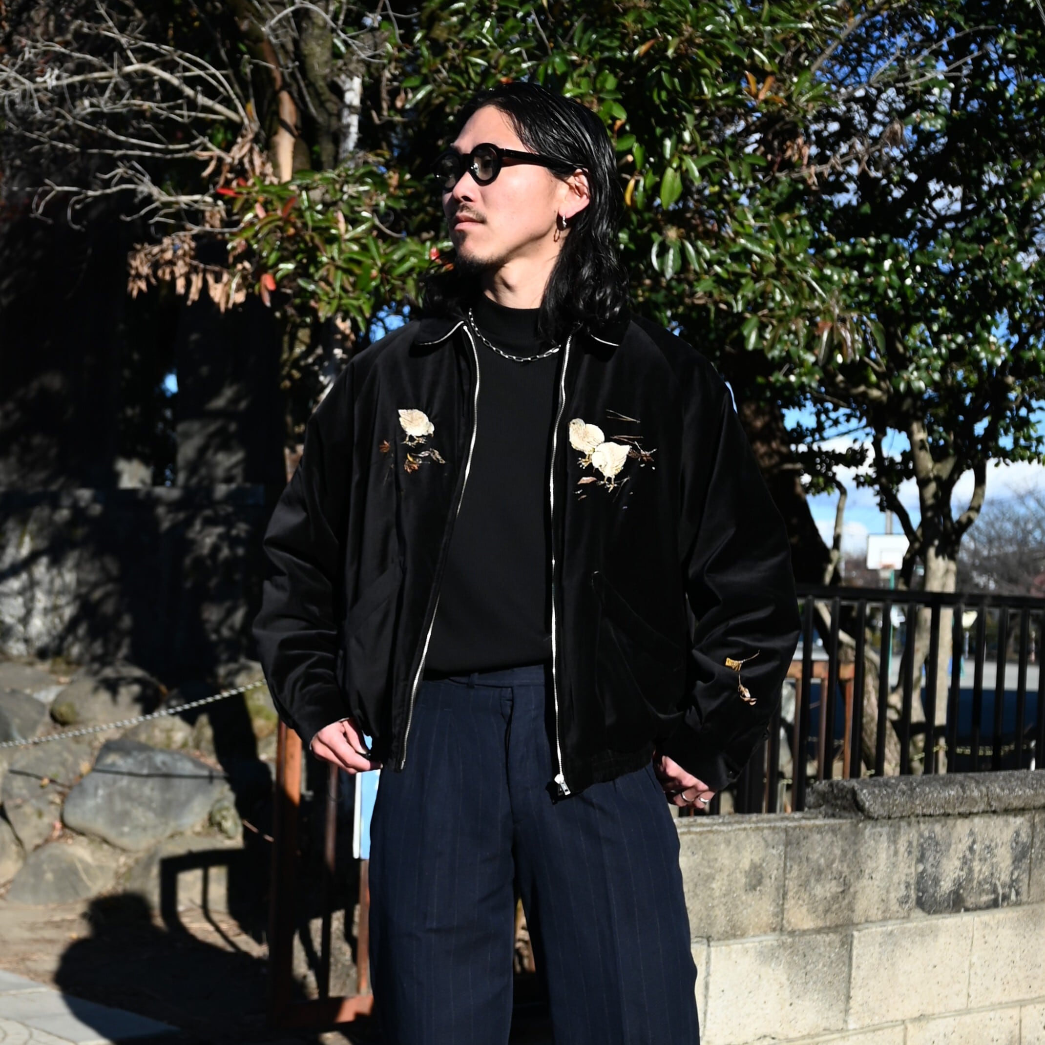OLD JOE / STUNNING VELVET SOUVENIR JACKET(Niwatori to Hiyoko