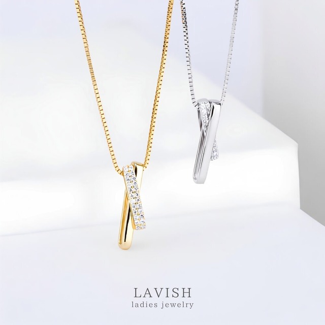 CZスティックプレート ネックレス ｜ 上品 レディース
