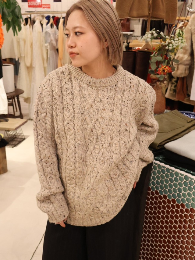 90s L.L.Bean fisherman knit sweater【1904】