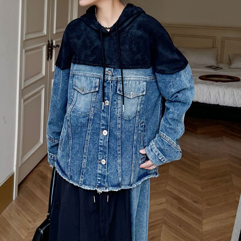 424 クロップド デニム フードジャケット 424 クロップド デニム