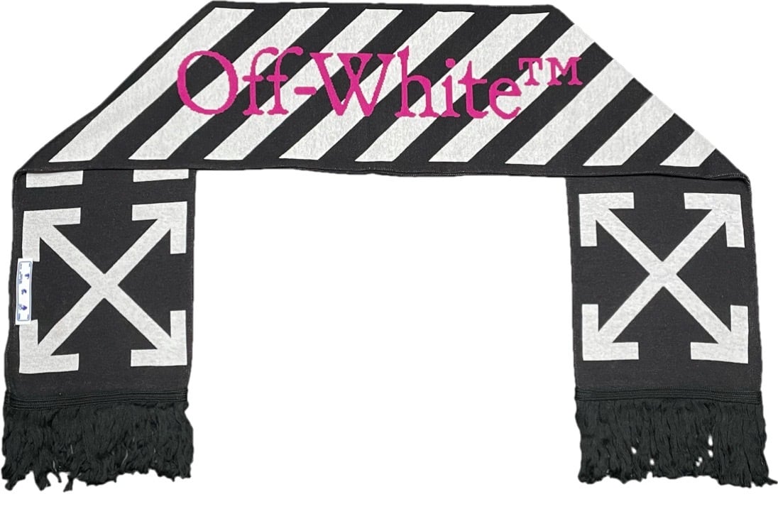 2021-22FW OFF-WHITE マフラー ARROWS SCARF BLACK FUCHSIA ...