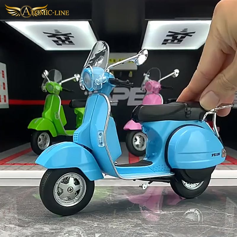 ベスパ VESPA PX125 ミニカー 1/10 ライト点滅 エンジンサウンド 合金