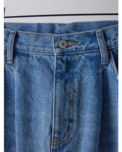 【YENN】LASER CUT DENIM SK