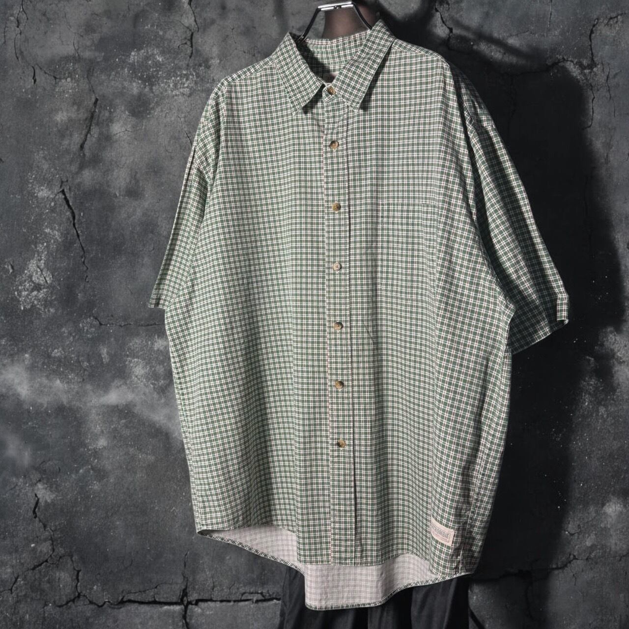 abercrombie & fitch アバクロ マドラス チェック 70’s ABERCROMBIE S/S shirt アバクロ 半袖チェックシャツ グリーン L