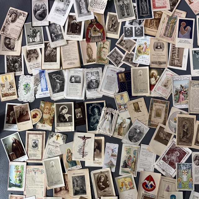 フランス アンティーク ホーリーカード・カニヴェ 95枚｜カトリック 宗教画／祈り ヴィンテージ紙もの 2306014