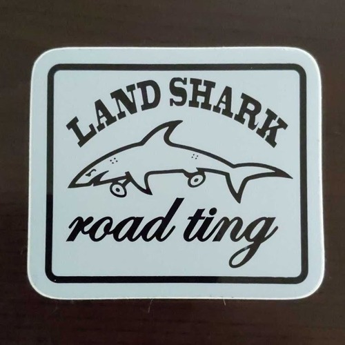 【ST-25】 Land Shark ランドシャーク Skateboard スケートボード ステッカー Crew Road Ting グレー×ブラック