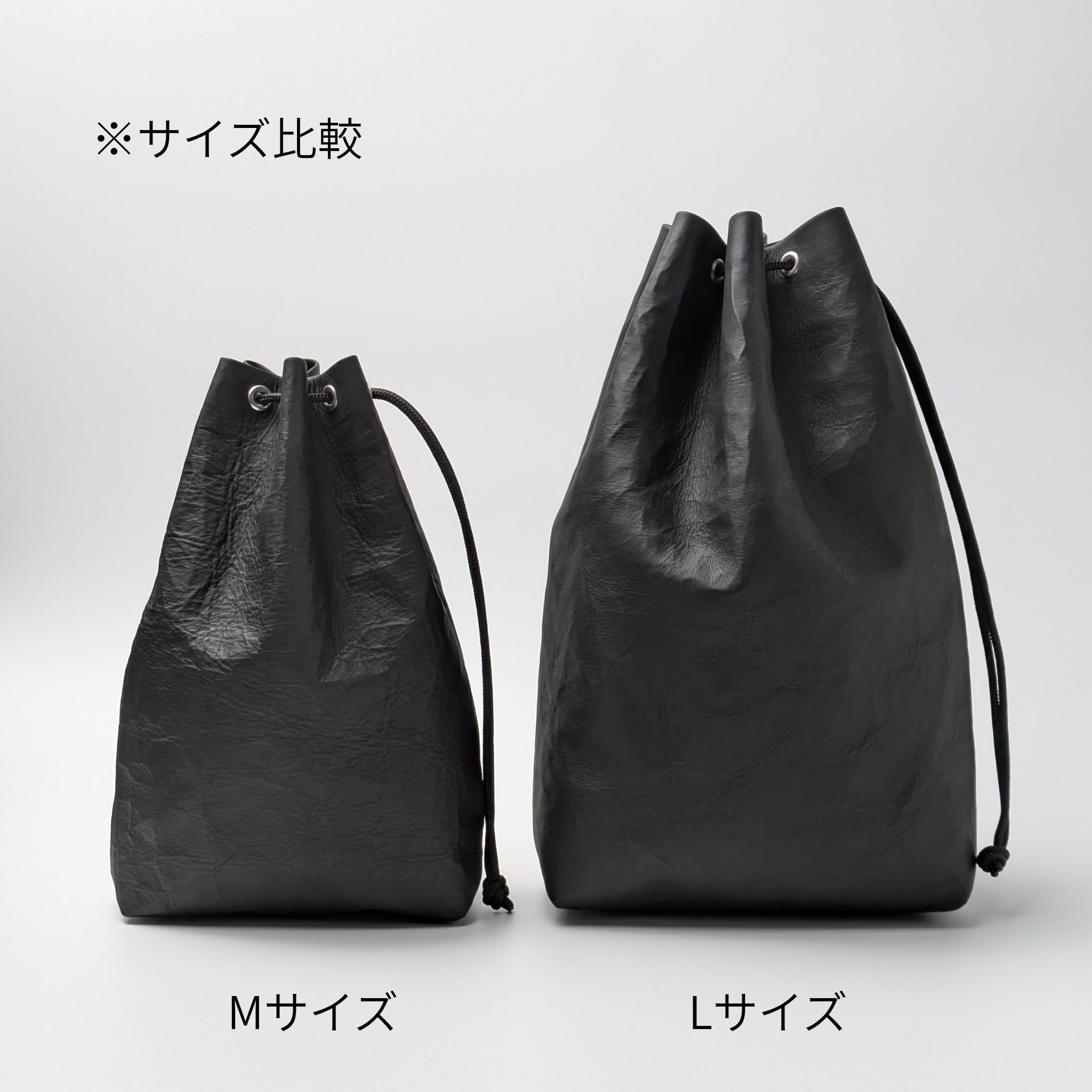 ダイニーマ革巾着 L black | keel