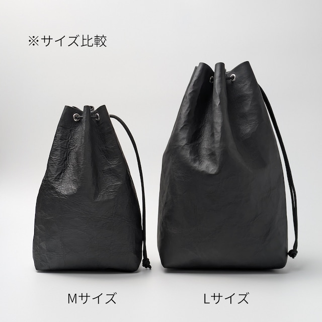 ダイニーマ革巾着 L black | keel ダイニーマ革巾着 L black | keel