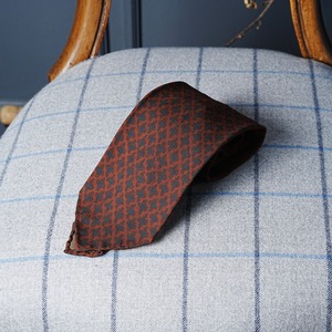 5-Fold Wool Printed Tie Brick Pattern  9802-23