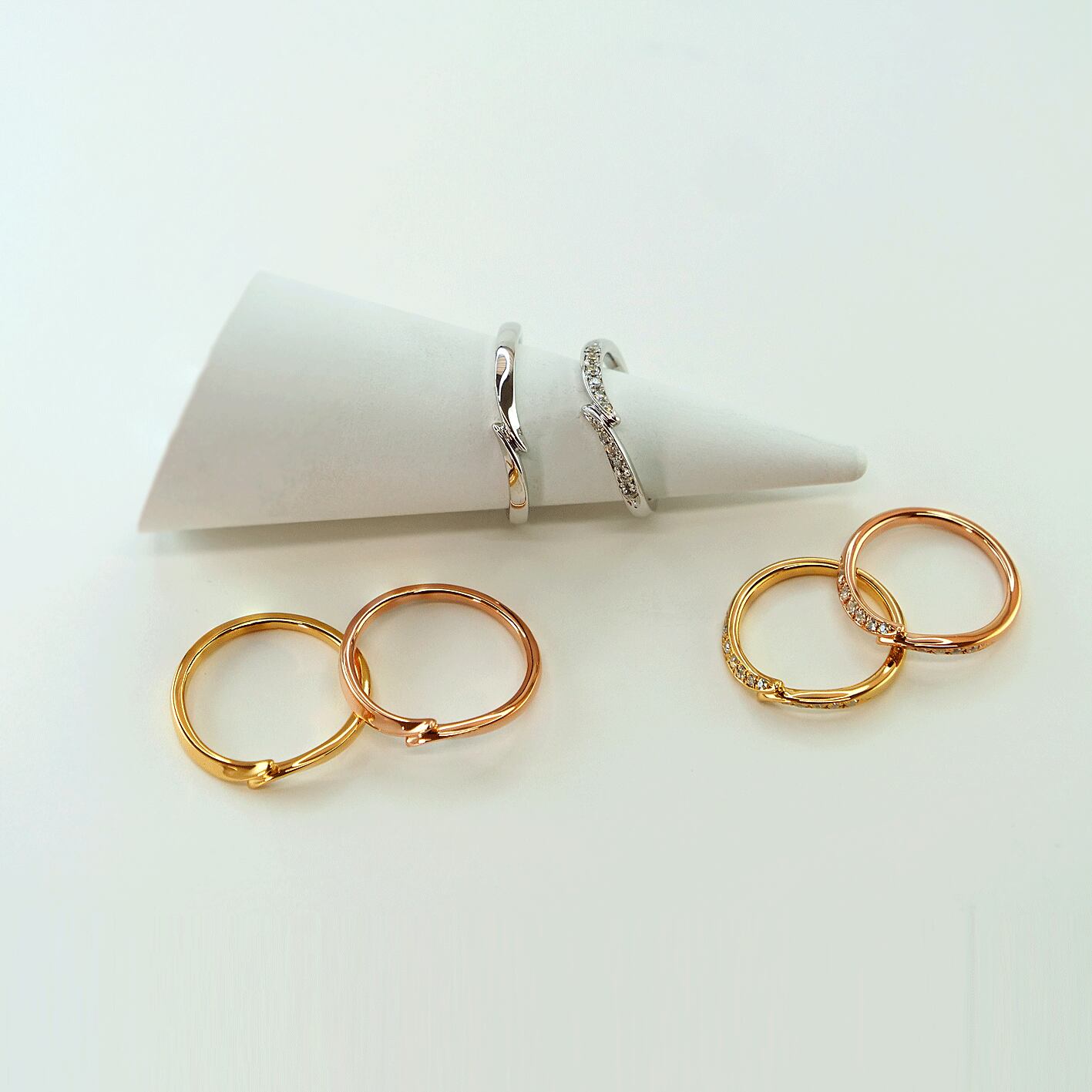 【プラチナ結婚指輪 ゴールド結婚指輪 マリッジリング】K18 Pt950 天然ダイヤモンド 結婚指輪  マリッジリング ペアリング シリーズ024