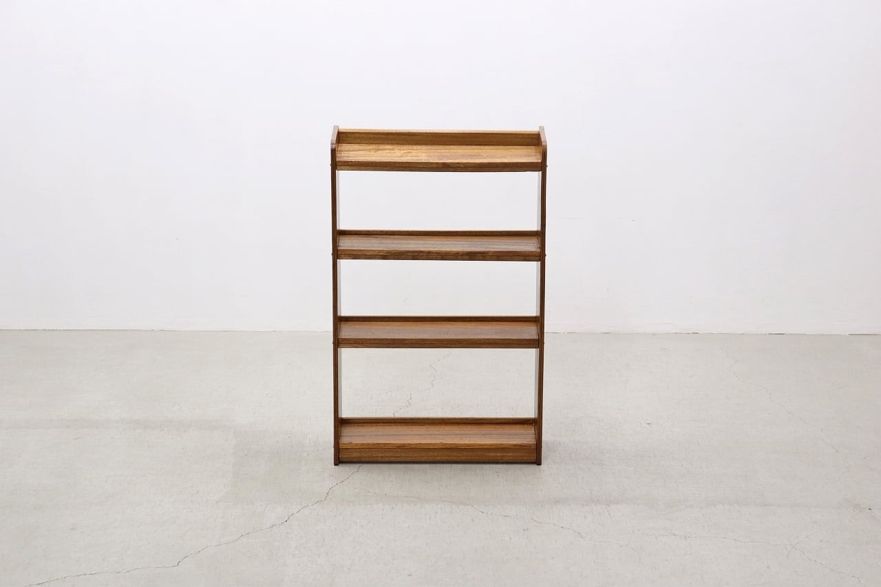 沼津店】レトロ ラワン 無垢材 本棚 シェルフ 飾り棚 食器棚