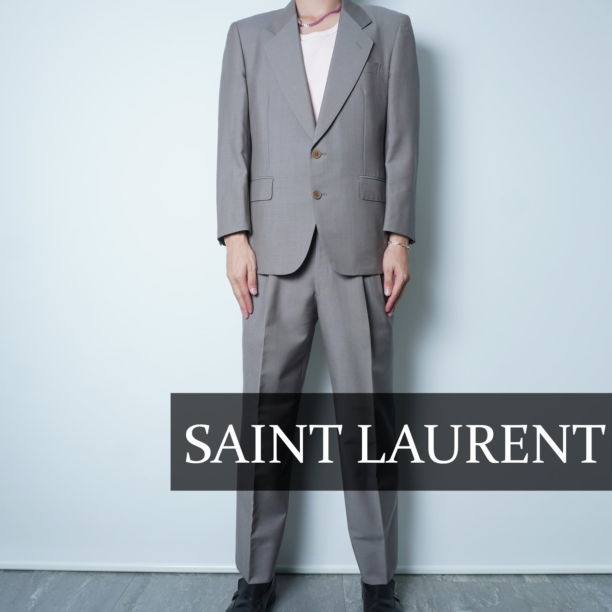 Yves Saint Laurent】イブサンローラン WOOL100%シングル2B