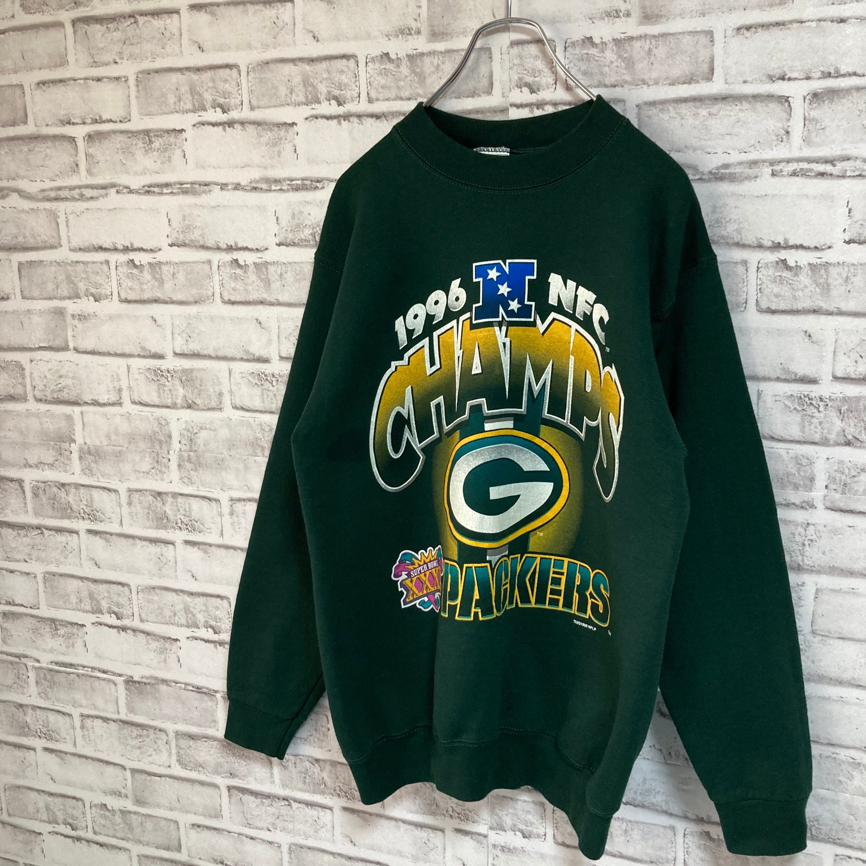 NFL 90s packers 刺繍 スウェット ライトグレー  L相当