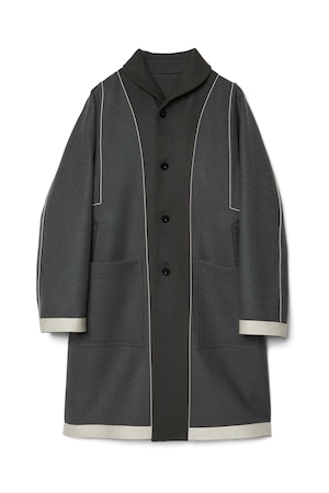 【サイズ1.2 LAST1】 REVERSIBLE SHAWL COLLAR COAT(CHARCOAL MINT)