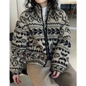 nordic pattern fleece　j-0292