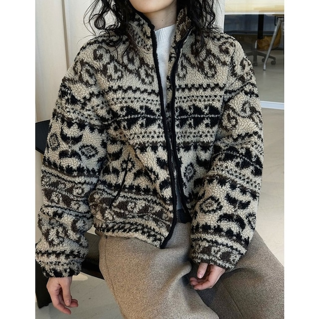 nordic pattern fleece　j-0292