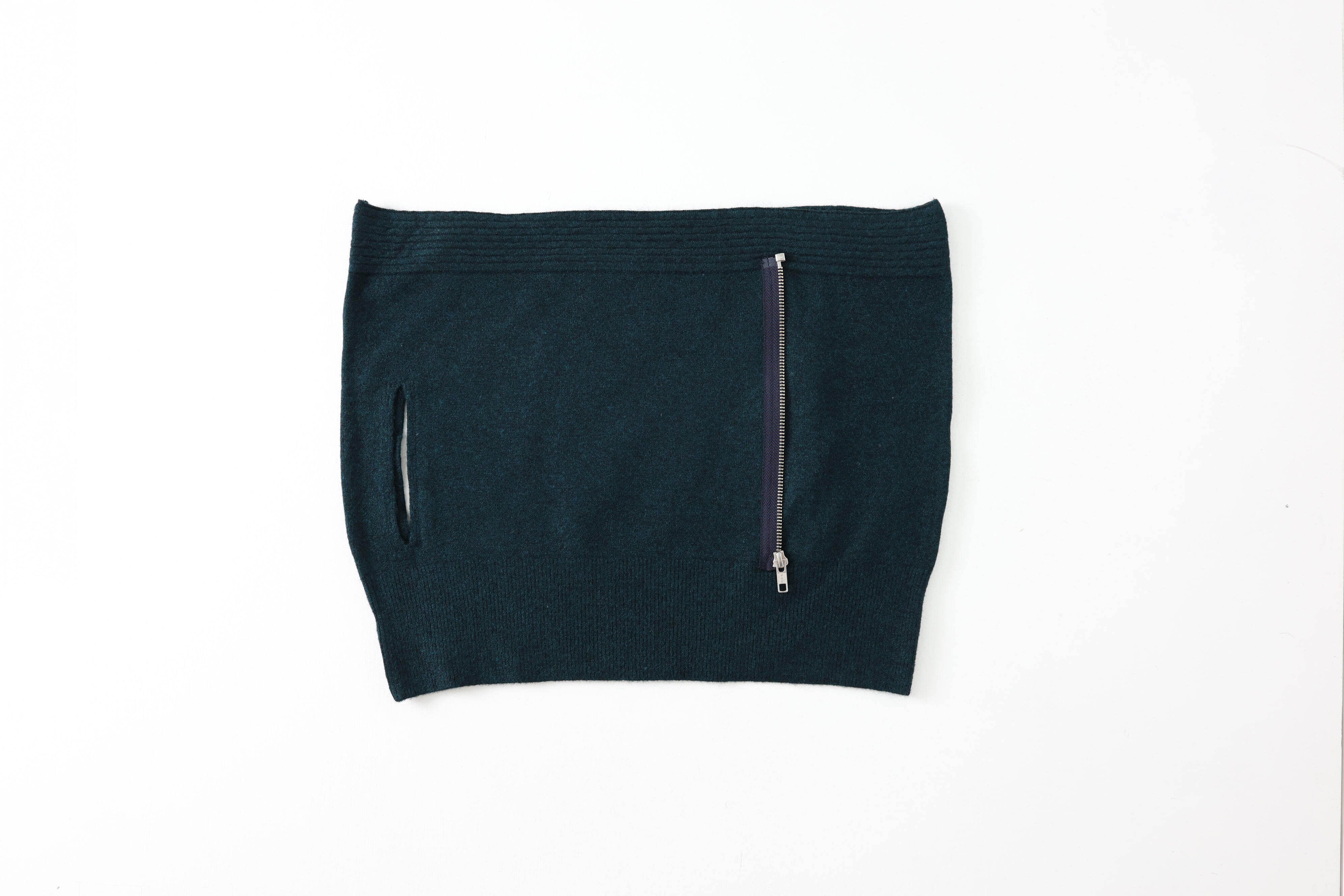 ulikasanctus】Zip knit tube top | 10col