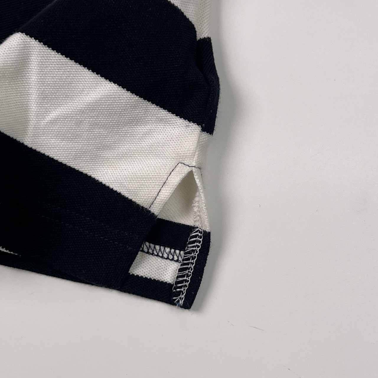 90s 00s BURBERRY LONDON BLUE LABEL バーバリー ブルーレーベル ボーダー 鹿の子 半袖 ポロシャツ 38/ブラック×ホワイト レディース 三陽商会 ビンテージ