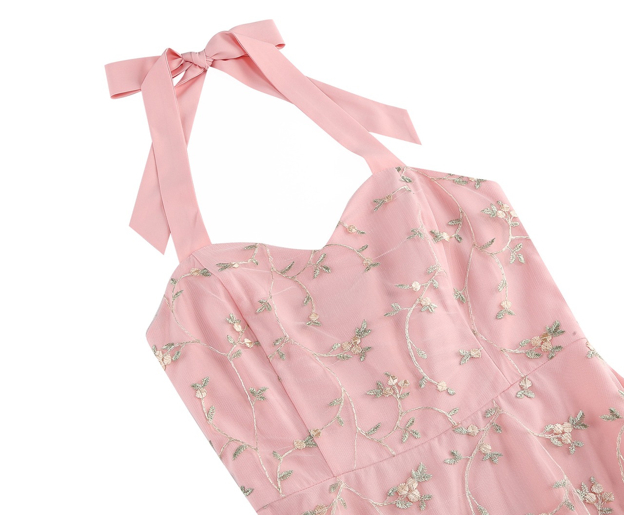 スプリング・メドウ・ミスト  フラワー刺繍ドレス　M25175