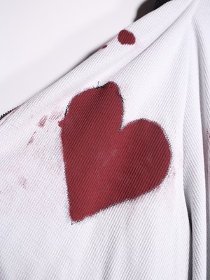 REMAKE / blood heart design zip-up foodie