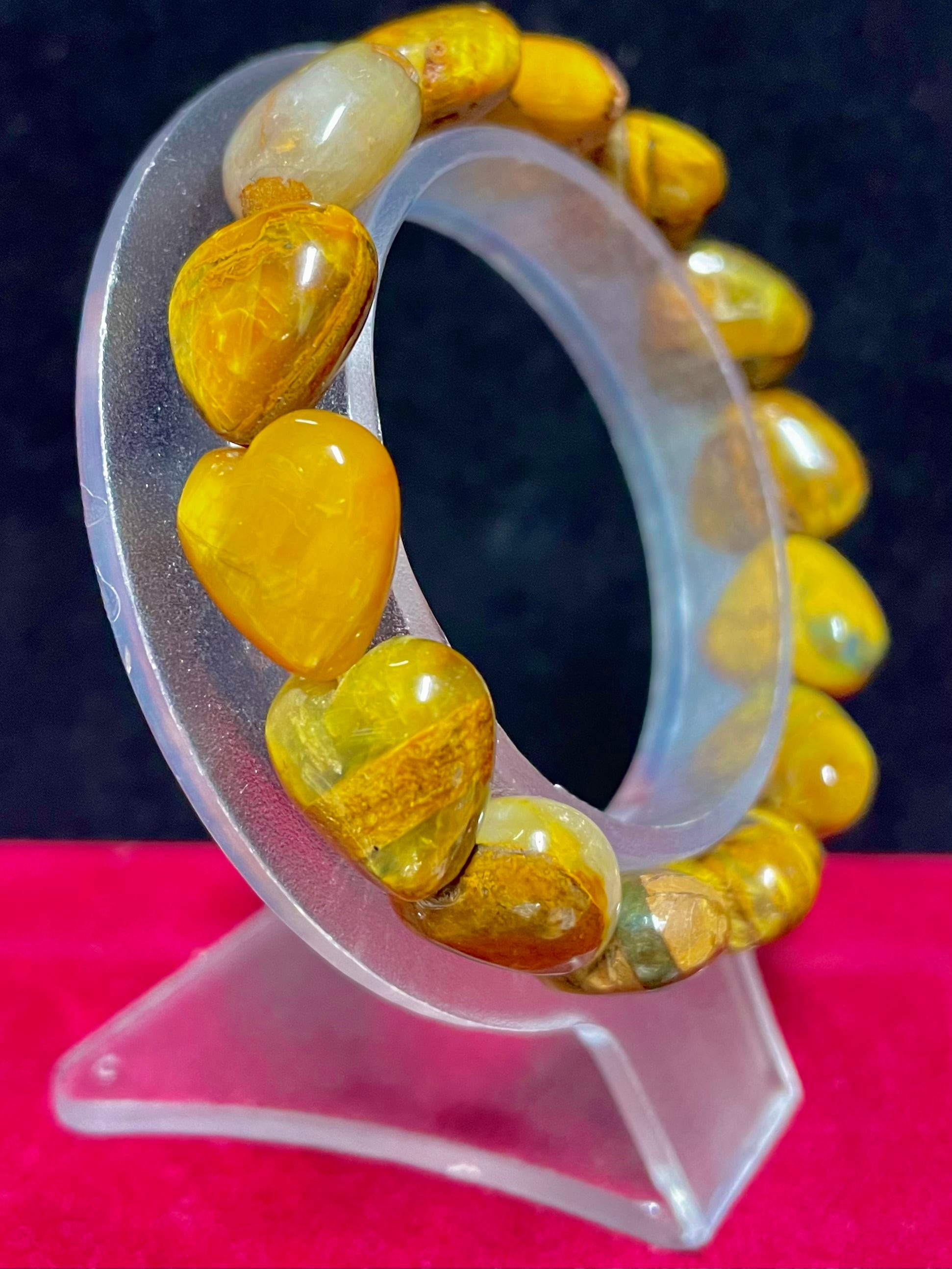 7) ポジティブ・エナジーの引き寄せ「タイガーアイ」ハート・ブレスレット