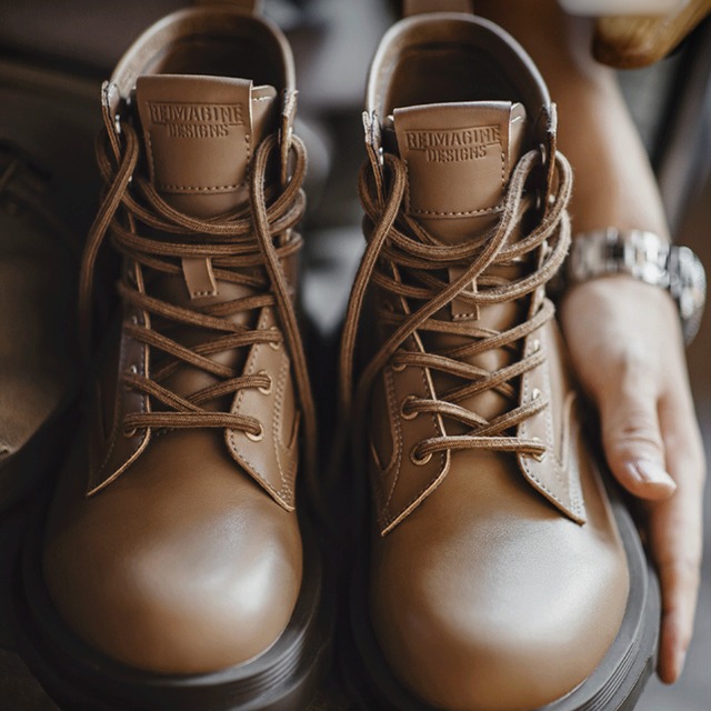 チェスナットブラウンレースアップハイカットブーツ 224155