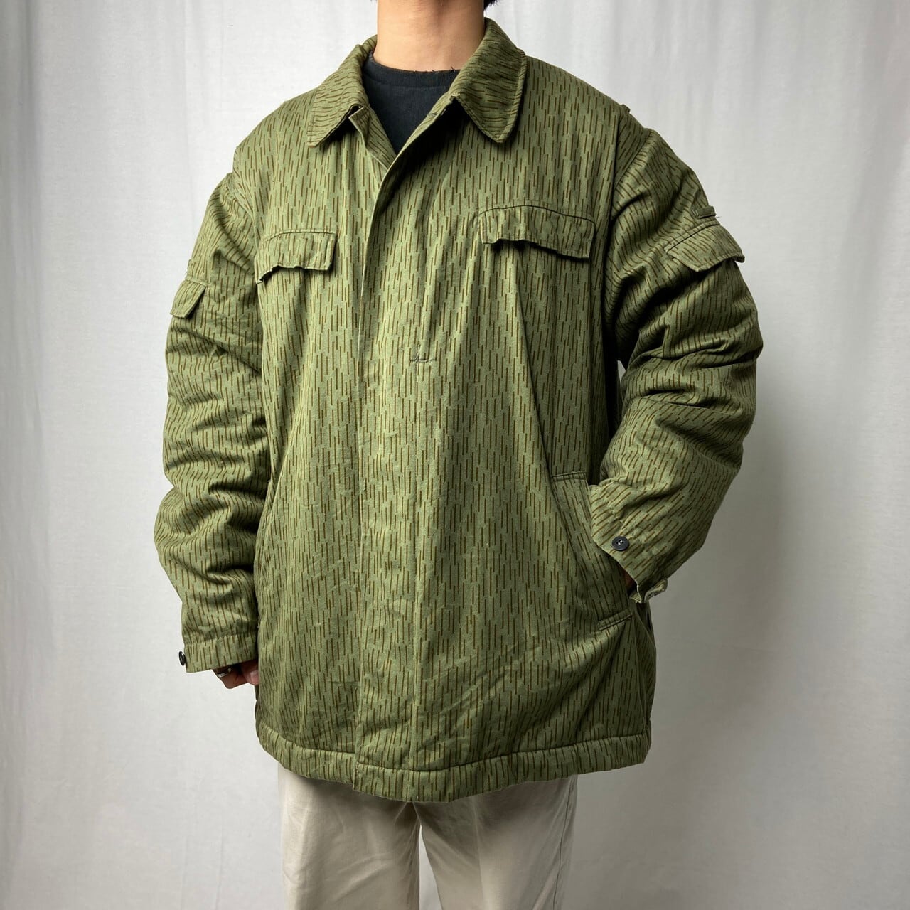 旧東ドイツ軍  レインドロップカモ  フィールドジャケット  ミリタリー  草色