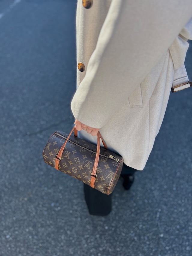 LOUIS VUITTON ルイヴィトン モノグラム ハンドバッグ ブラウン PVC レザー パピヨン26 ロールバッグ vintage ヴィンテージ オールド b2yv5t