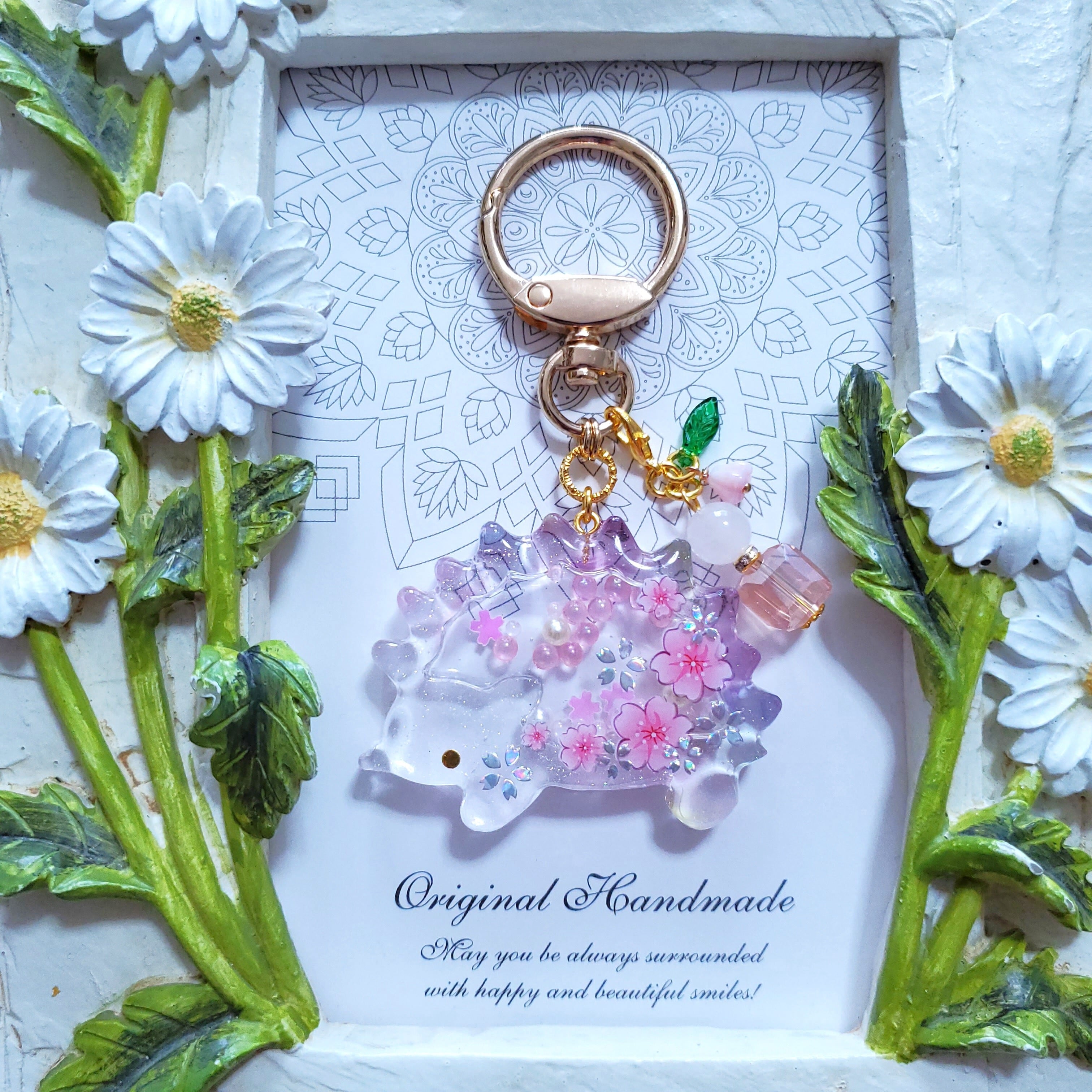シャカシャカハリネズミ ✦ ピンク桜 ✦ バッグチャーム