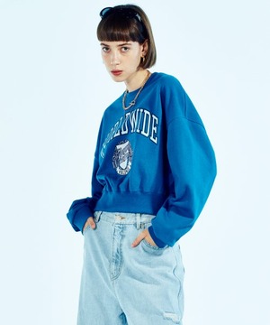 [AMES-WORLDWIDE] COLLEGE LOGO SWEATSHIRT BLUE