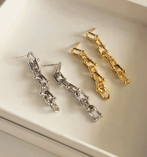 18k daily mini long linked chain pierce【 2color 】