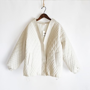 Quilting volume sleeve coat (offwhite)