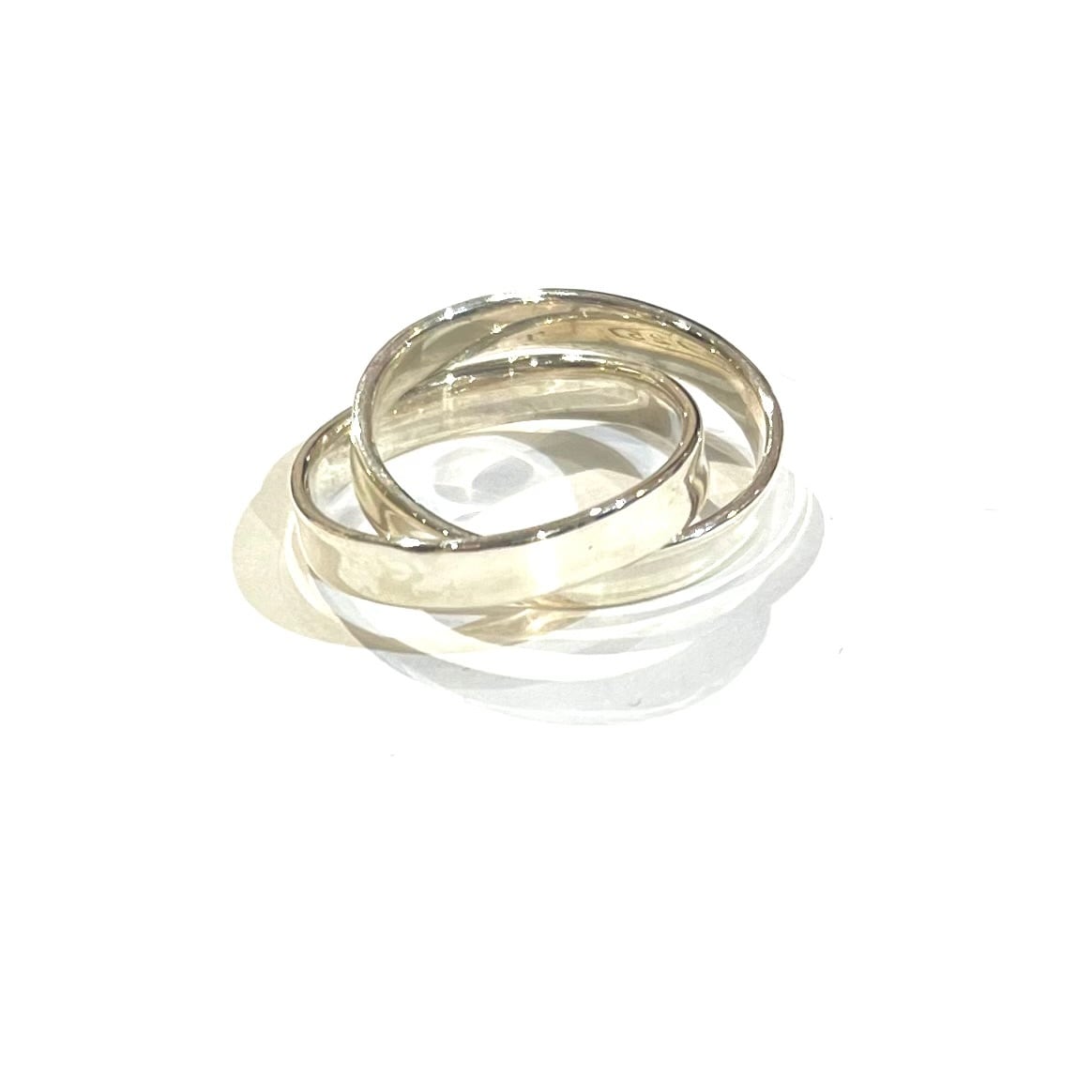 希少【TIFFANY&CO.】2194 1837 名品ダブルリング／シルバー925／17号