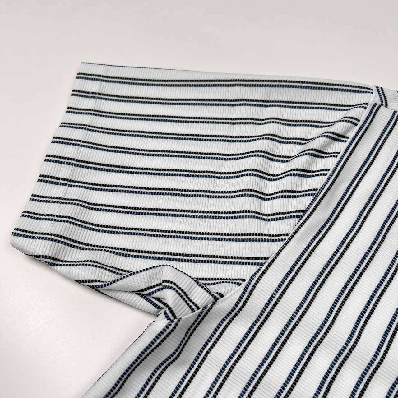 TOURSTAGE ツアーステージ ストライプ柄 襟メッシュ 半袖 ポロシャツ サイズ LL /ゴルフ/メンズ/ホワイト×ブルー