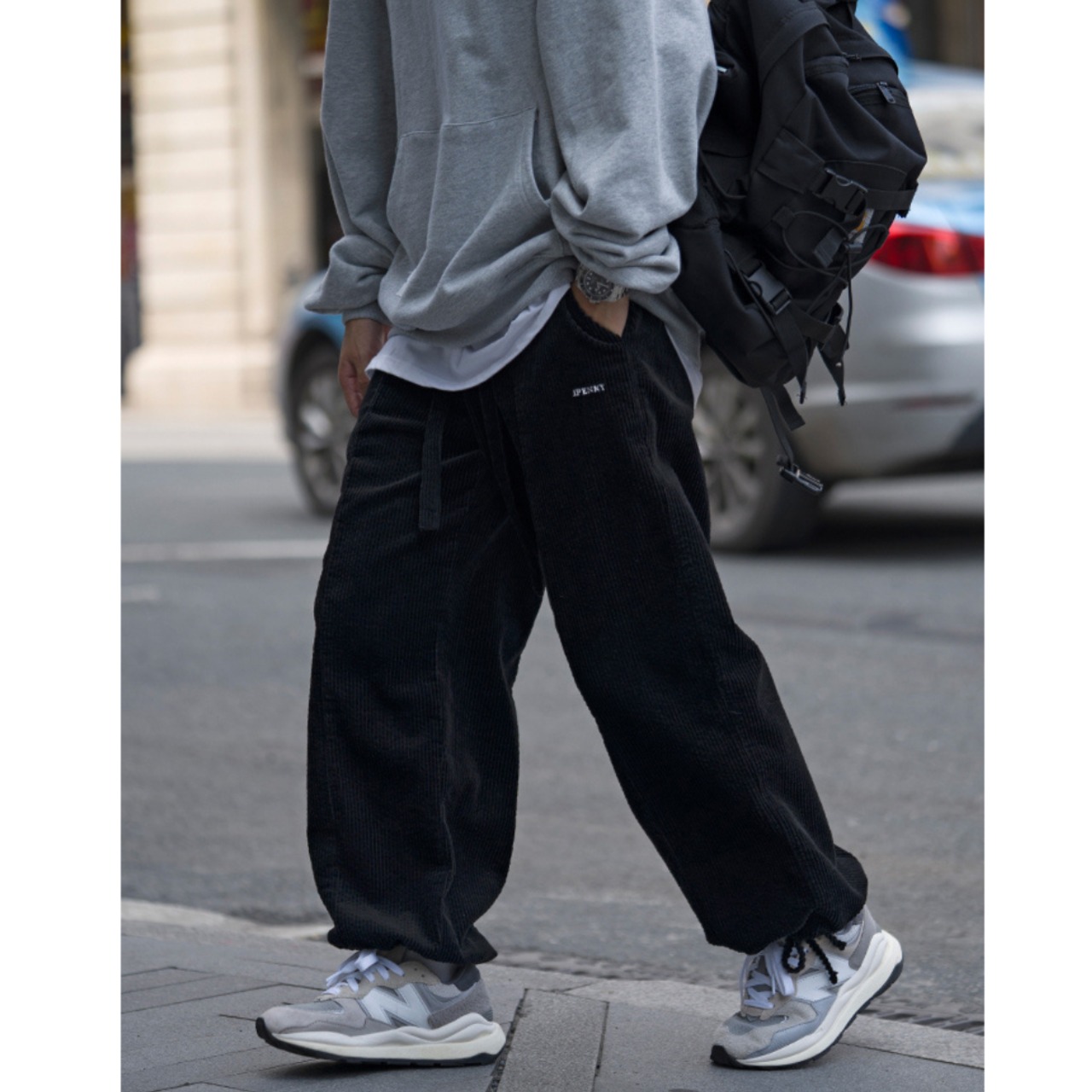 Corduroy wide drawstring pants 0313 - 10