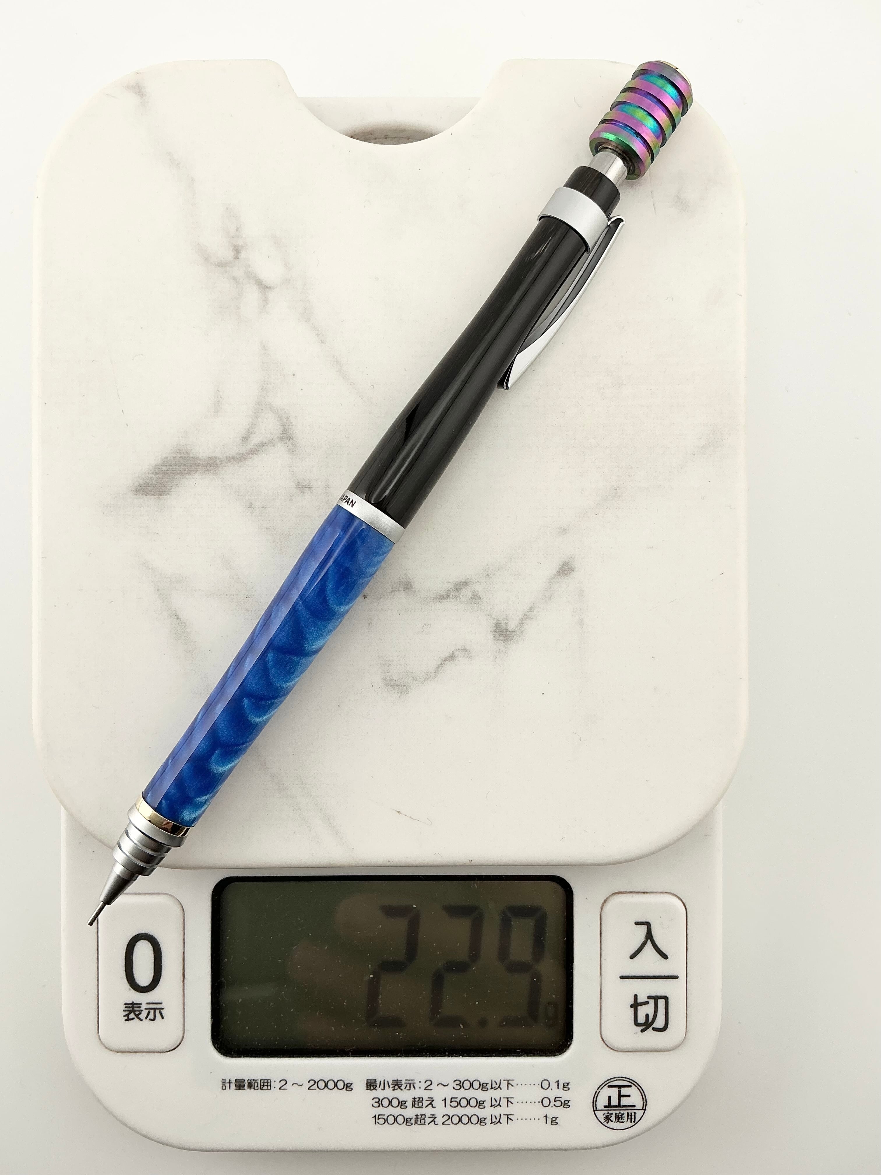 PILOT S20 カスタム 黒水牛 アクリル チタンノック 0.5mm シャーペン