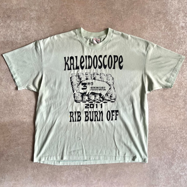 Hanes ”KALEIDOSCOPE RIB BURN OFF" Tee  XL  Made in USA　H300
