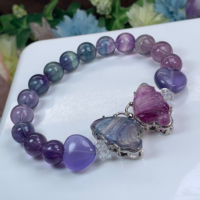 ~Butterfly~☆フローライト デザインブレスレット