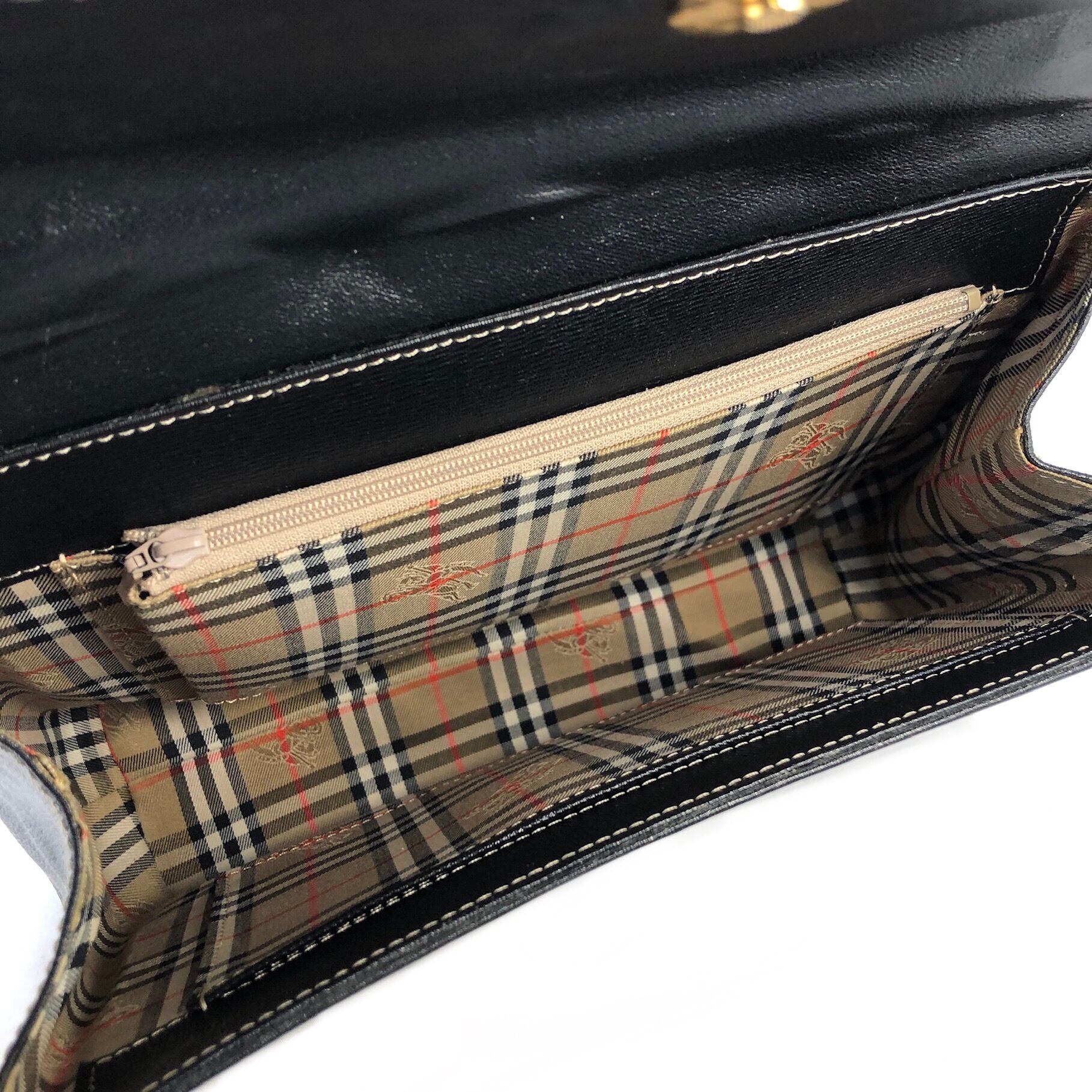 BURBERRY バーバリー ロゴ コンビレザー 2way トップハンドル