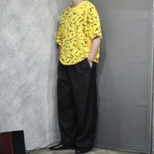pattern cut off half sleeve sweat