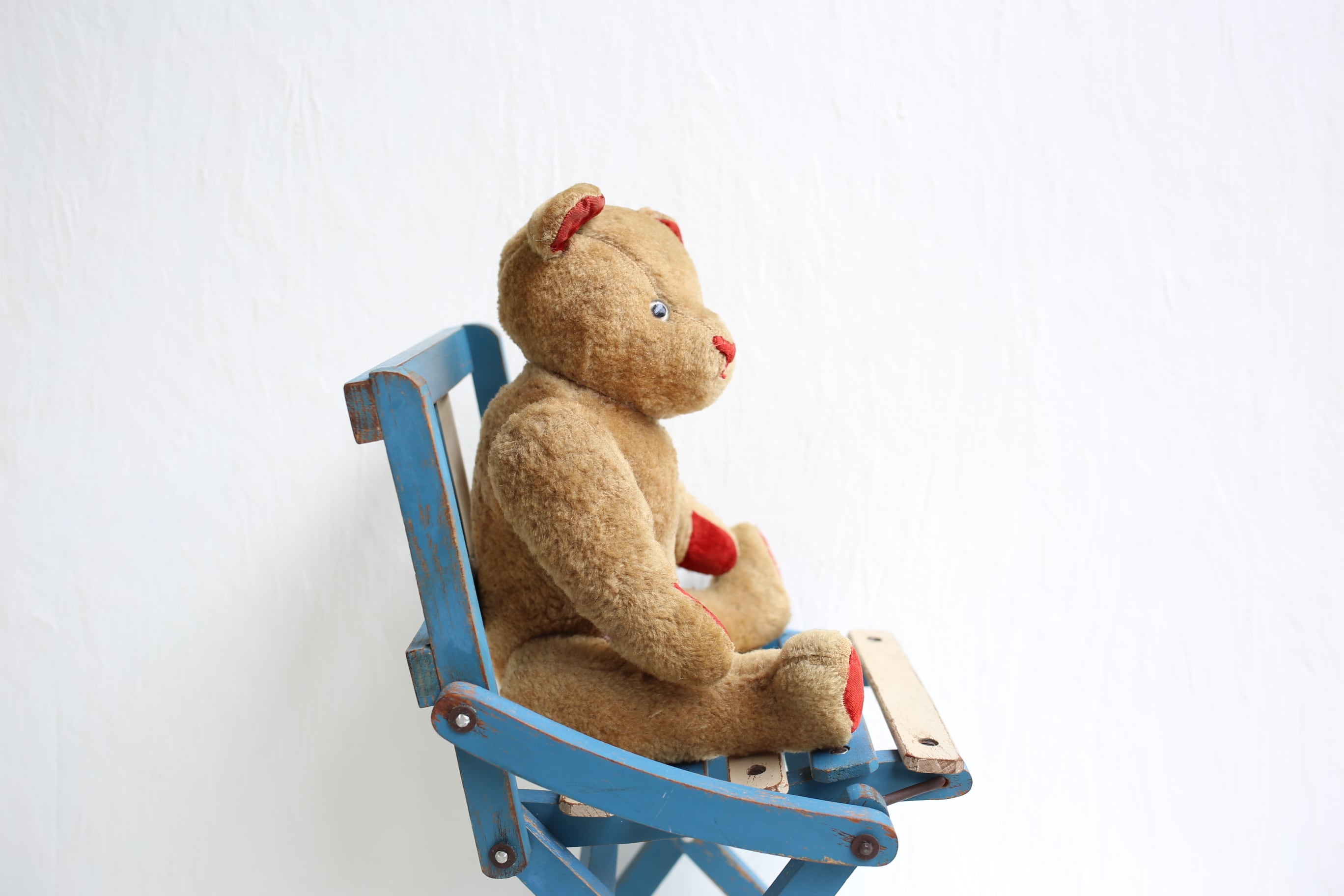 フランス アンティーク ヴィンテージ テディベア 『赤が映える