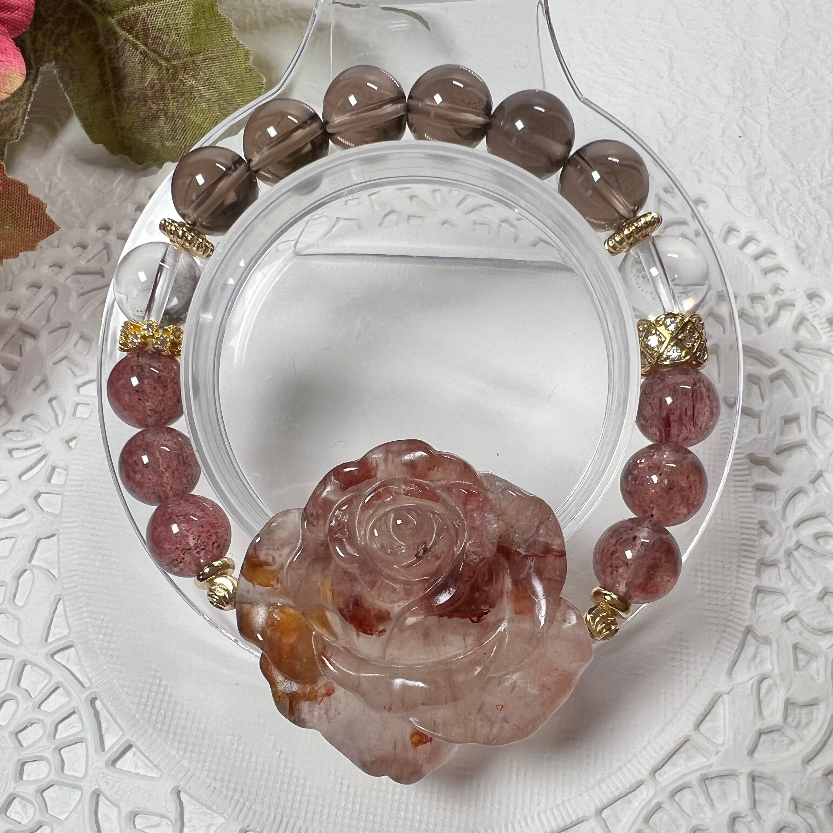 【マニカラン水晶バラブレスレット❁¨̮】♥送料無料♥天然石 パワーストーン