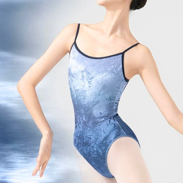 ベロアグラデーション トリミングレオタード 4色展開 L0963