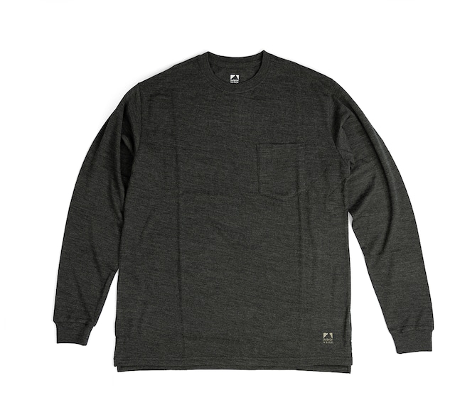 SV Wool Tee Long Sleeve Pocket [Charcoal Grey]