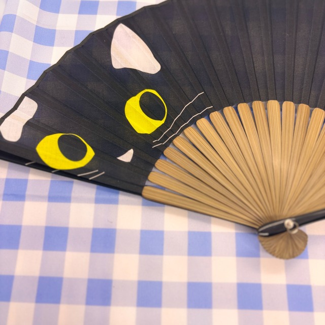 【Ripple】レディースプリント扇子 21cm 猫背