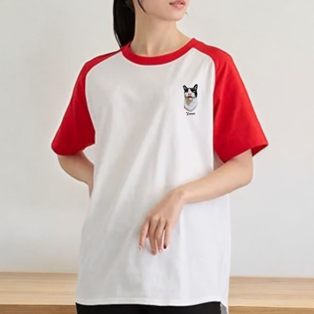 うちの子ラグランおしゃれ半袖Tシャツ（犬/猫/うちの子グッズ/猫グッズ