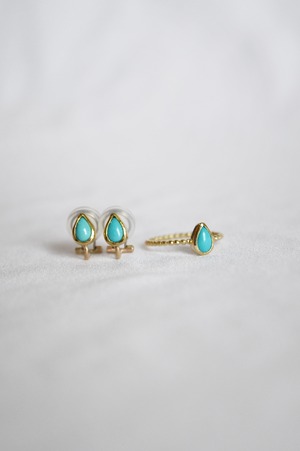 K18 Seed Turquoise Earrings 18金 種ターコイズイヤリング