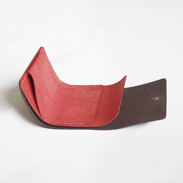 【限定色】お札を折らない ミニ財布【グレー×優しめピンク】Smoky+（受注生産品）